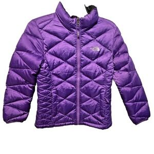 The North Face Youth Girls 550 Goose Down Jacket Coat Puffer Purple‎ Large 14/16
